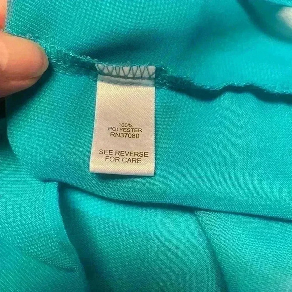 Cato Women’s sleeveless layered ruffled front in layers blue green size 14/16W - Picture 7 of 8